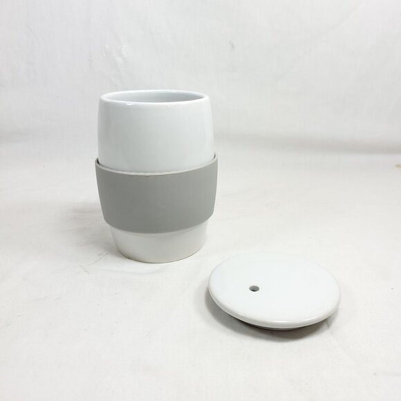 Pampered Chef White & Gray Ceramic Egg Cooker - Picture 3 of 5